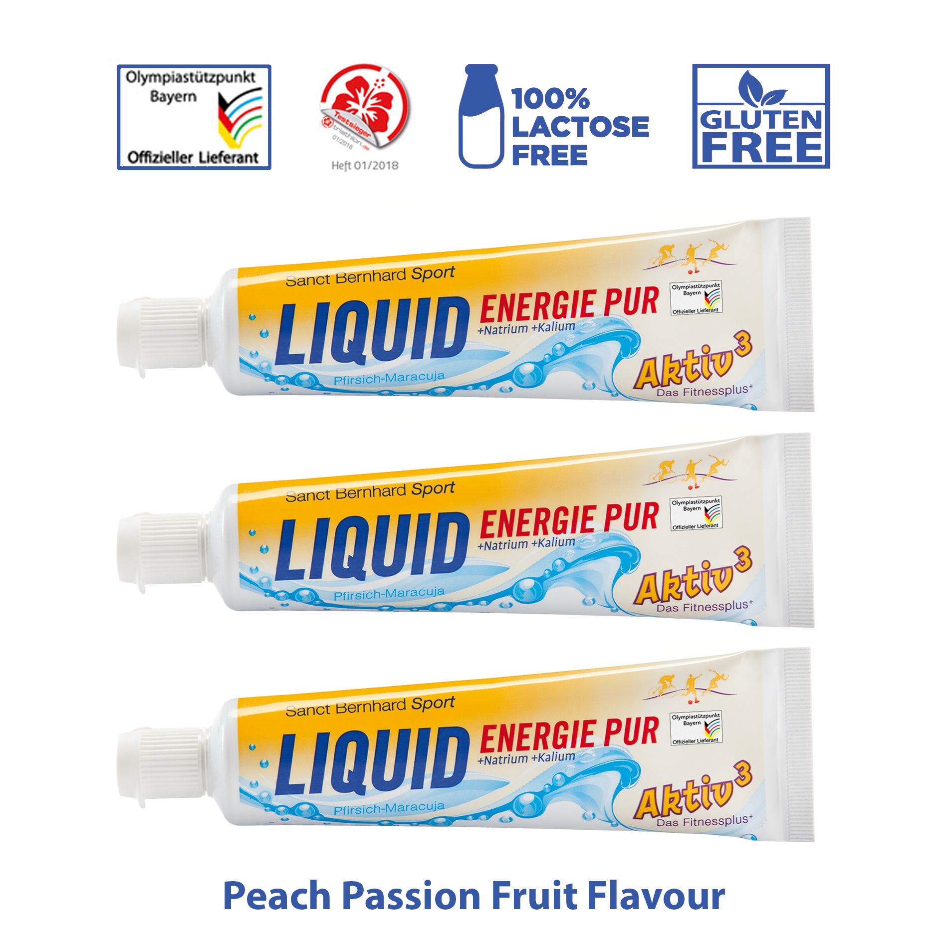 Aktiv³ Sports Energy Gel Peach-Passion Fruit 50 Ml -3 Tubes