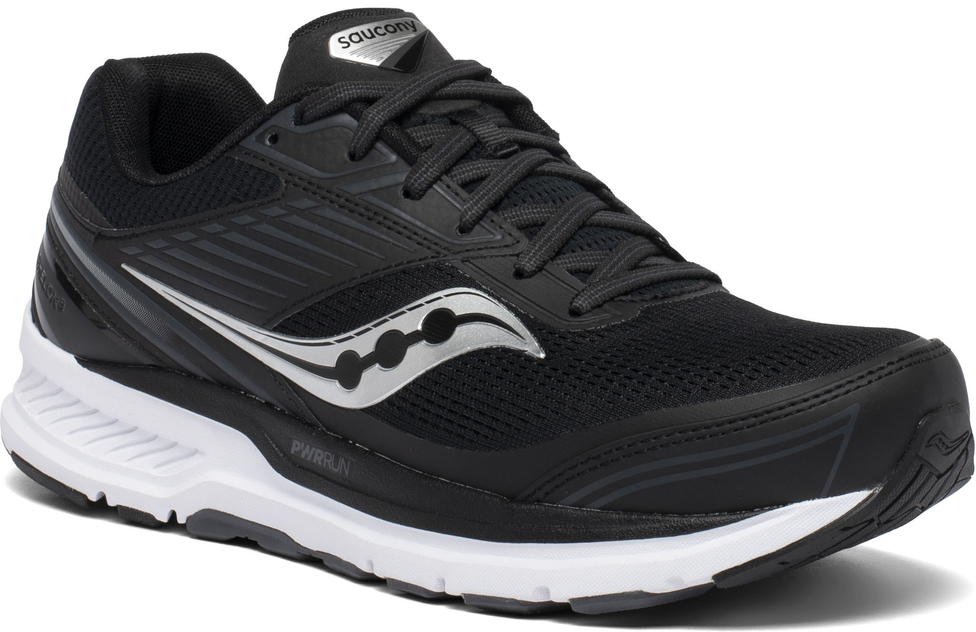 Saucony Men's ECHELON 8 Running Shoe - Black/White