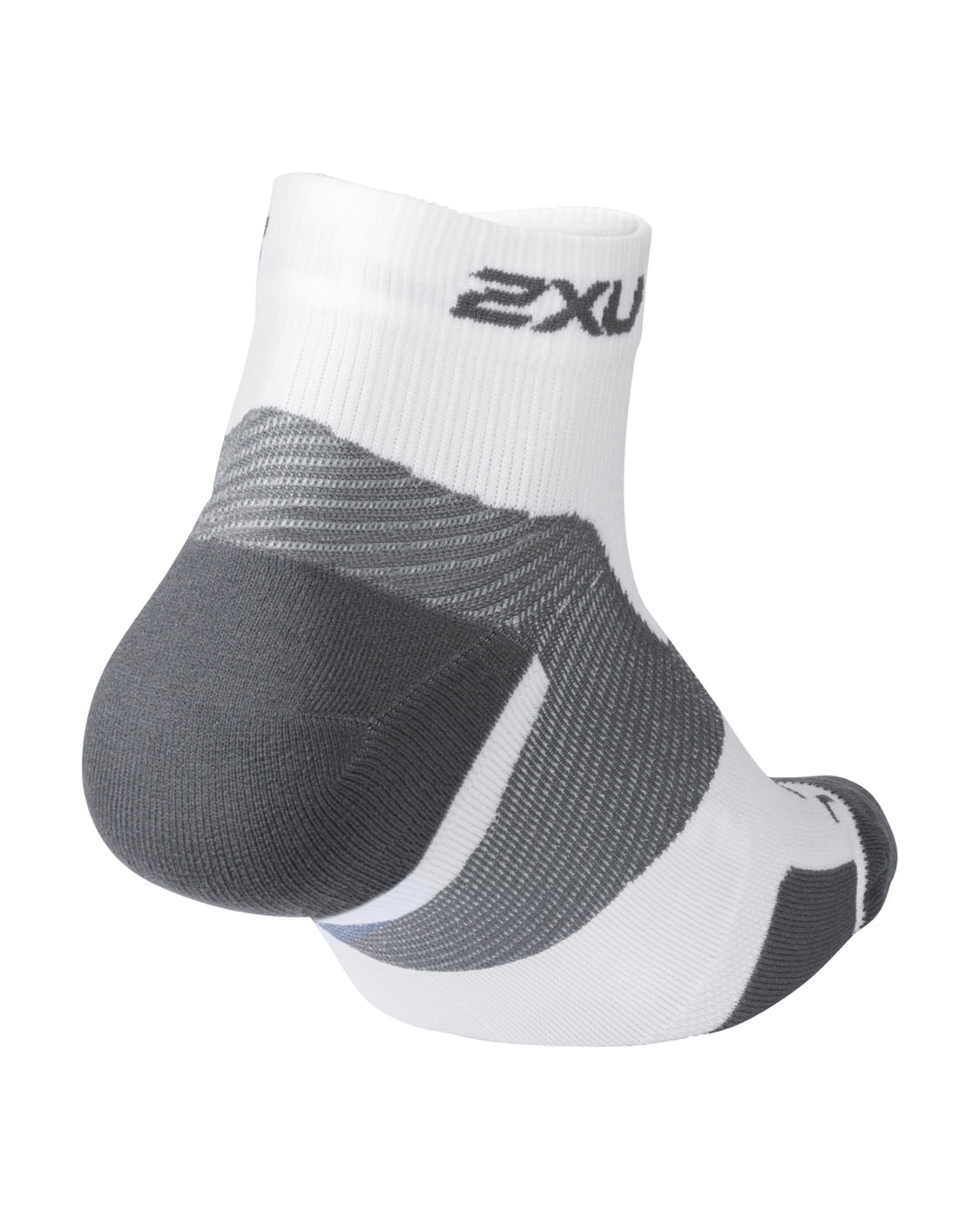 2XU Unisex Vectr Light Cush 1/4 Crew Sock - White/Grey