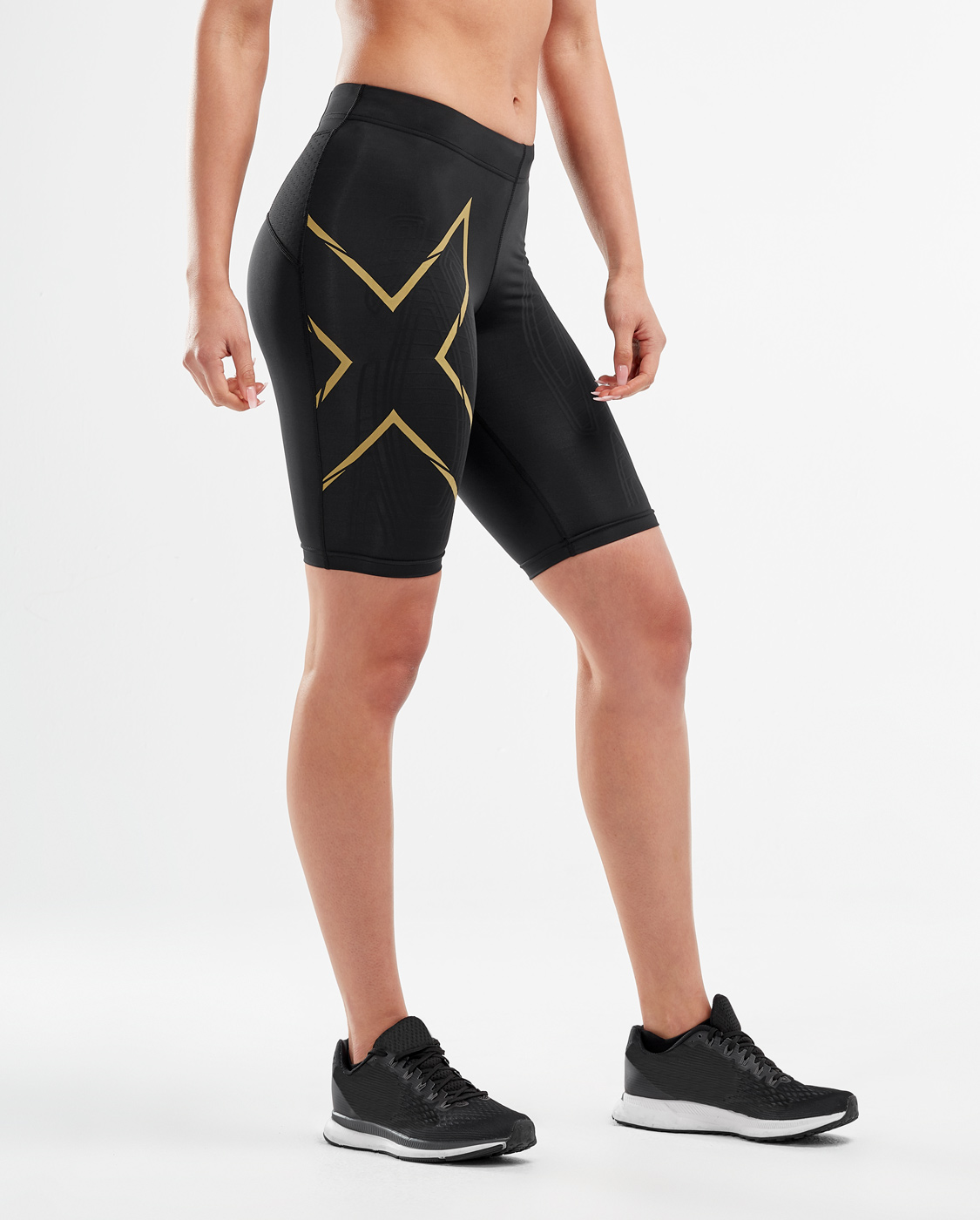 2XU Women's MCS Run Shorts - Black/Gold Reflective