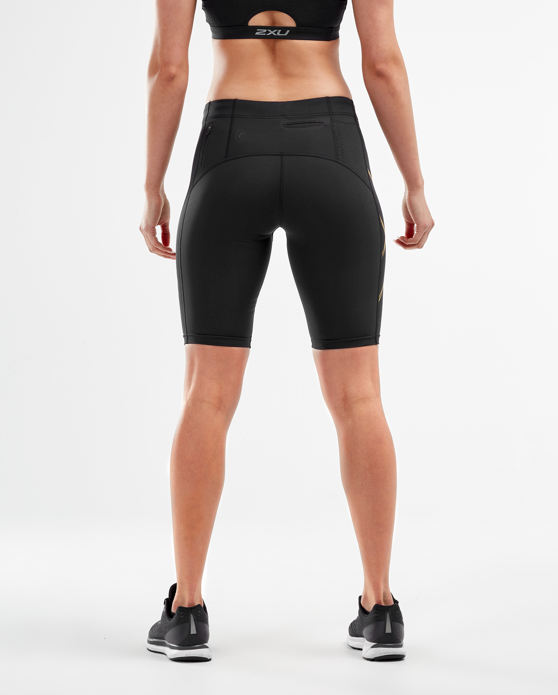 2XU Women's MCS Run Shorts - Black/Gold Reflective