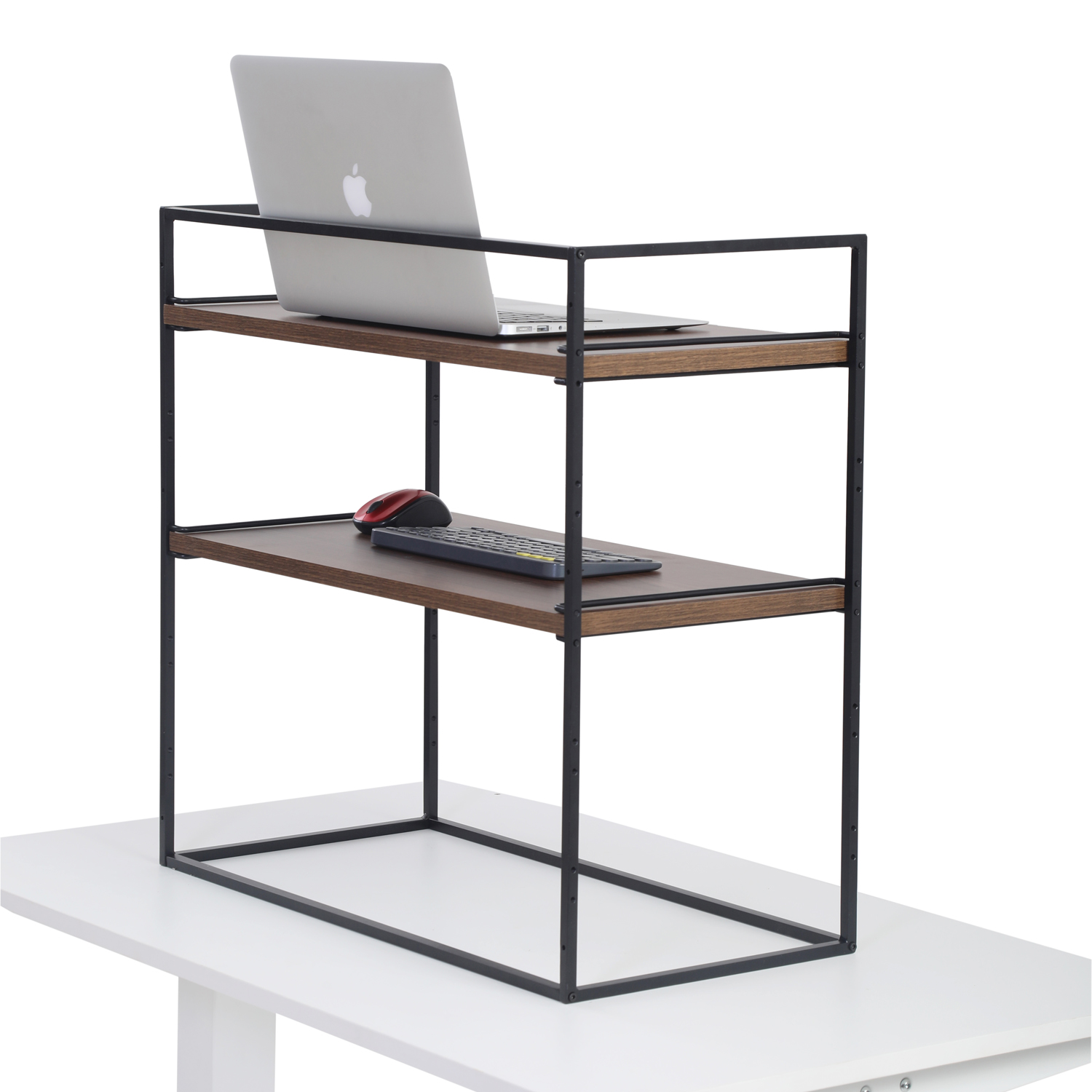 FITIZEN Zen Fold Ergonomic Height Adjustable Standing Desk ( Black & Urban Teak)