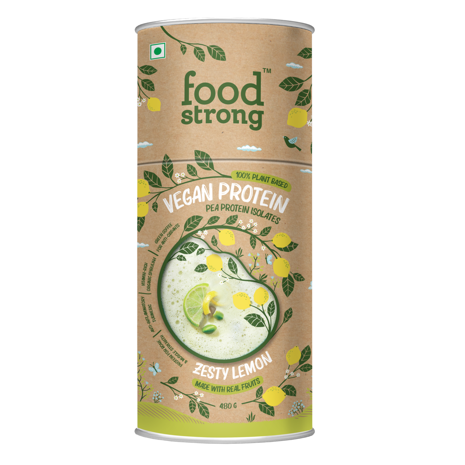 Foodstrong Vegan Protein | Zesty Lemon | 480 G