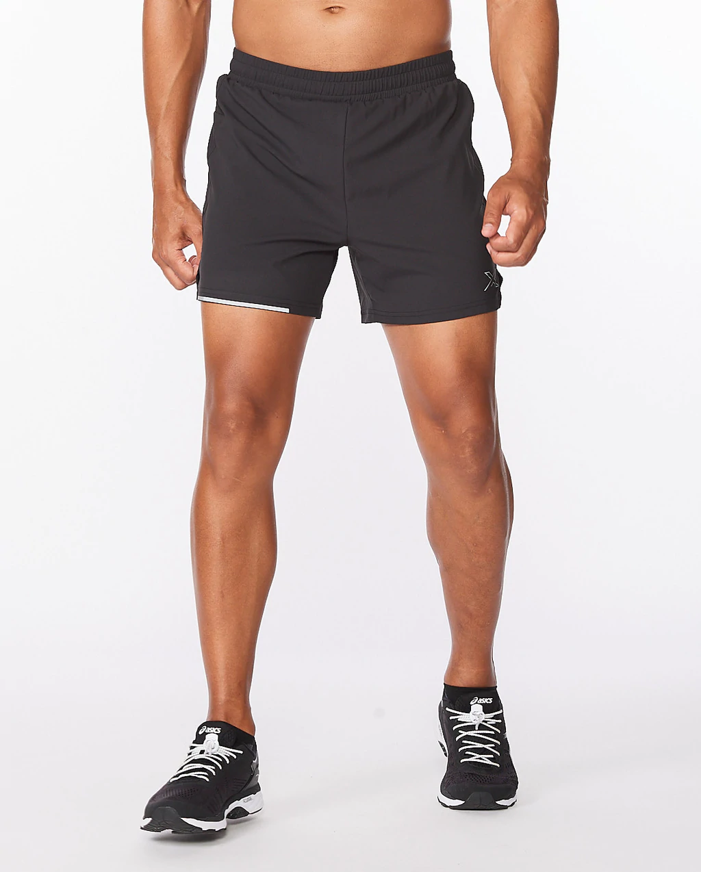 2XU Men's Aero 5 Inch Shorts Black/Silver