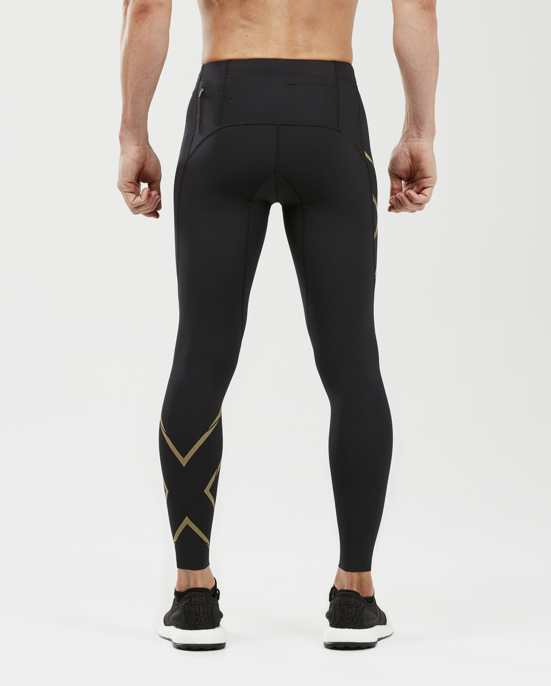 2XU Men's Light Speed Compression Tight Black/Gold Reflective MA5305B