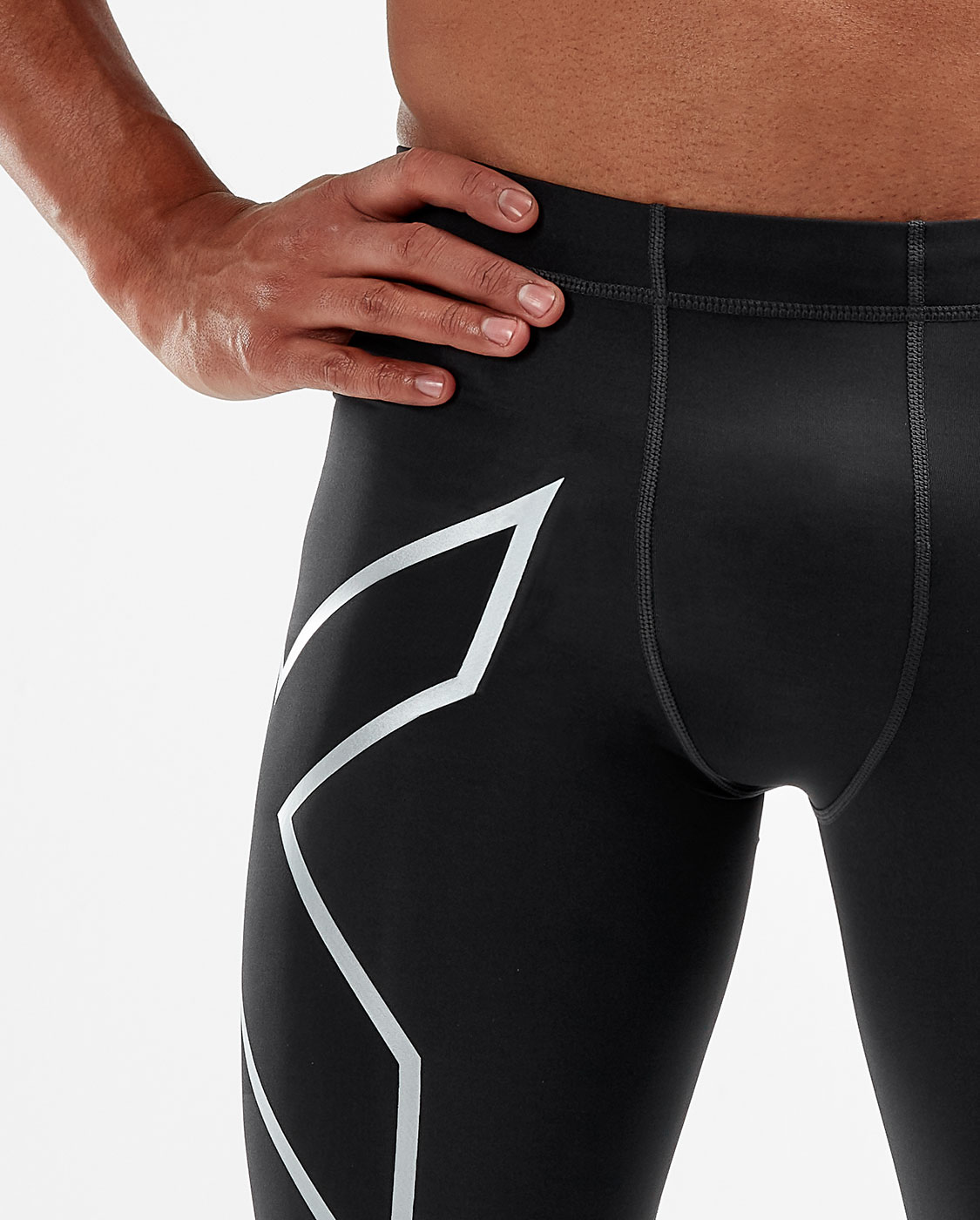 2XU Men's COMPRESSION TIGHTS Black/Silver