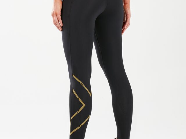 2XU Woman's MCS RUN COMP TIGHTS Black/Gold Reflective