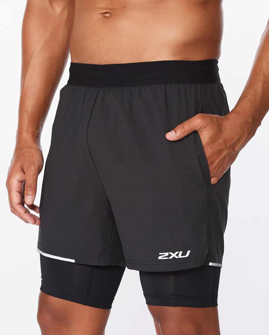 2xu Men's Aero 2in1 5inch Shorts Black/Silver