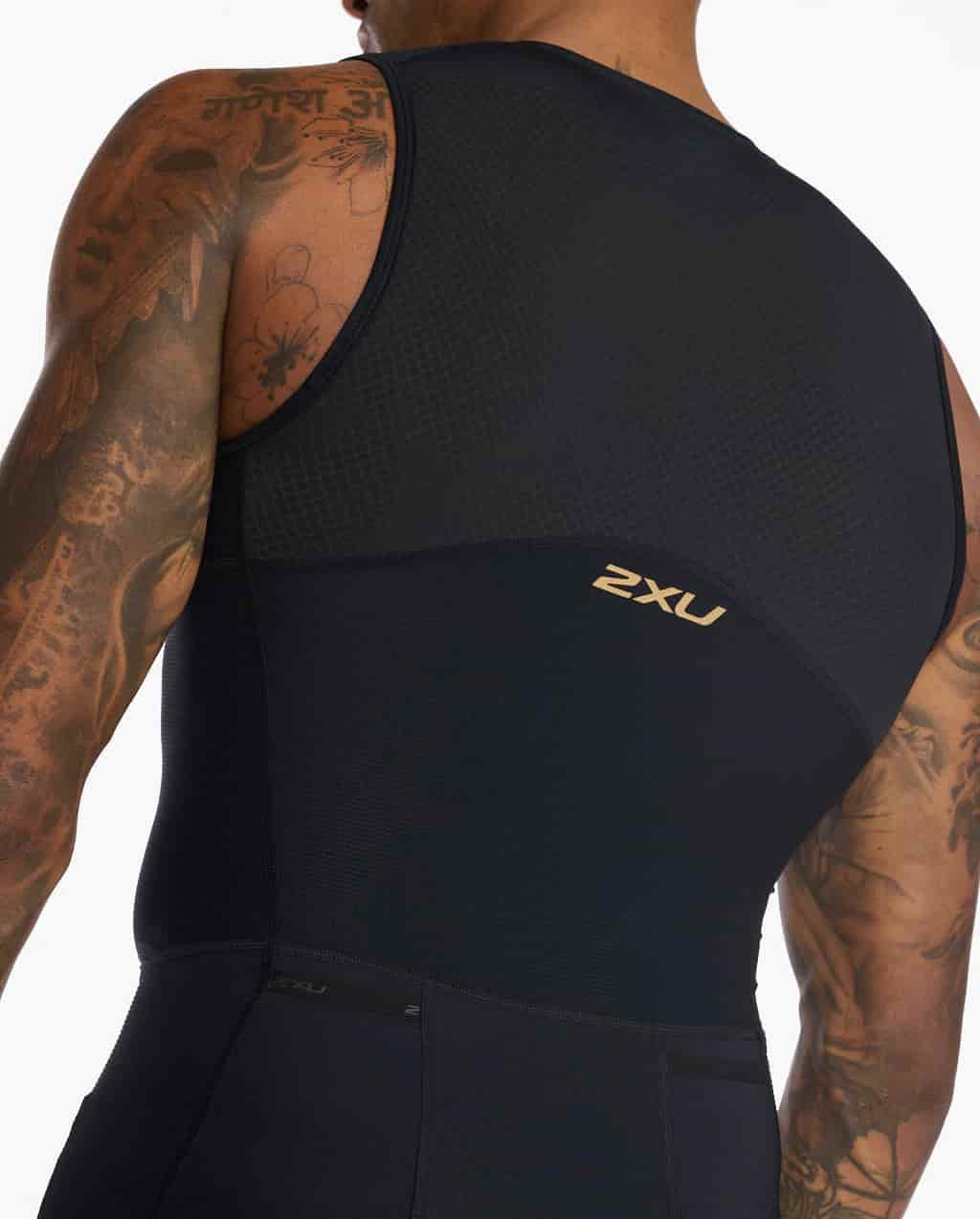 2xu Men's Light Speed Front Zip Trisuit Black/Gold