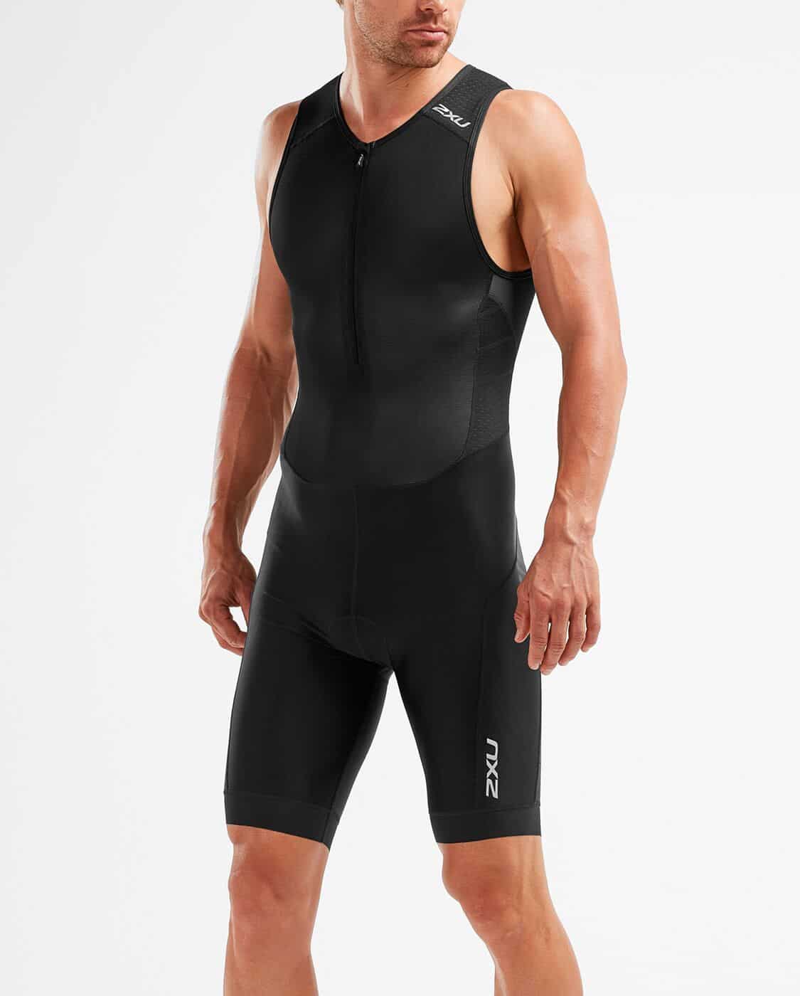 Mt5526D 2XU Men's Perform Front Zip Trisuit Black/Shadow