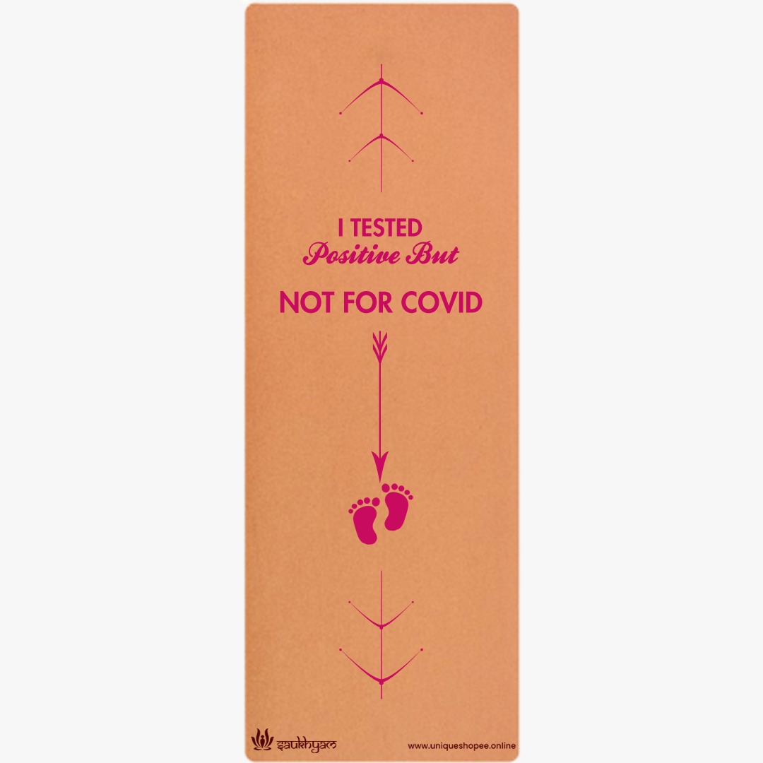 Yoga Mats-Printed Design-'I Tested Positive'- Eva Base Grip 2MM-Pink