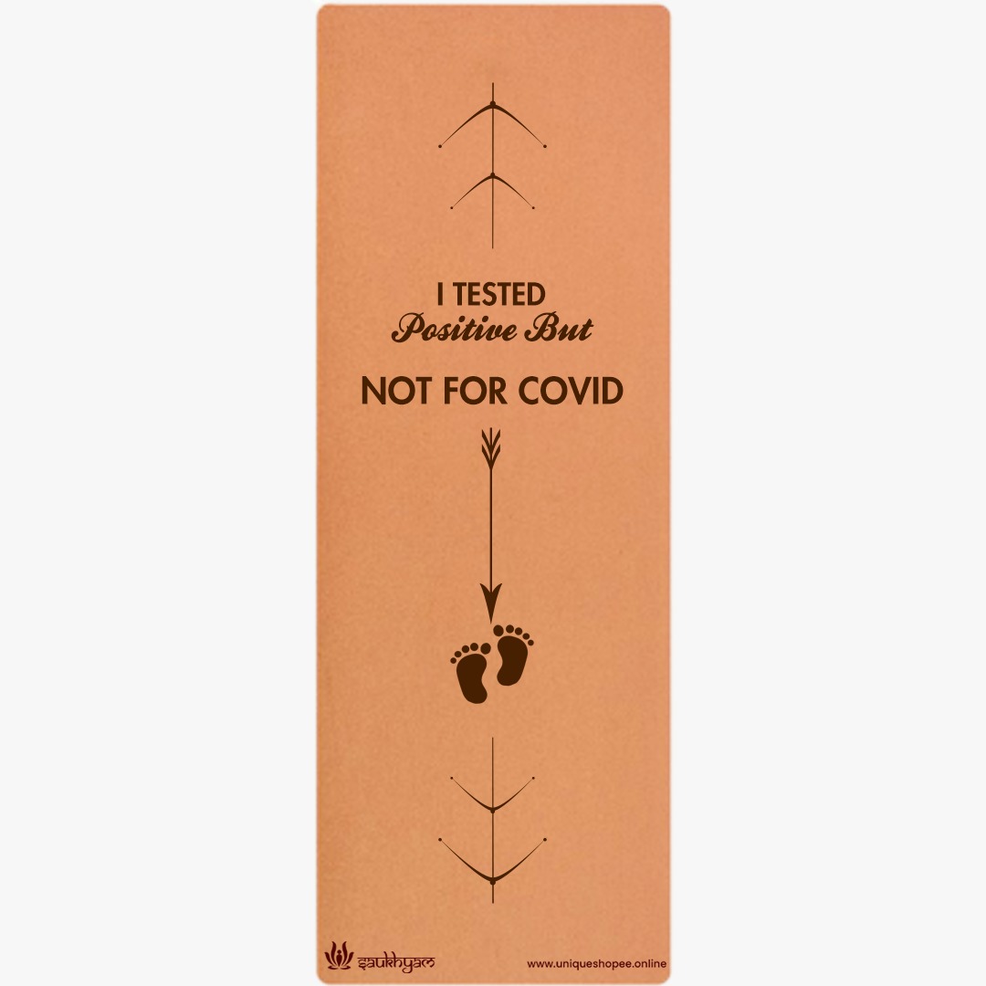 Yoga Mats-Printed Design-'I Tested Positive'- Eva Base Grip 2MM-Brown