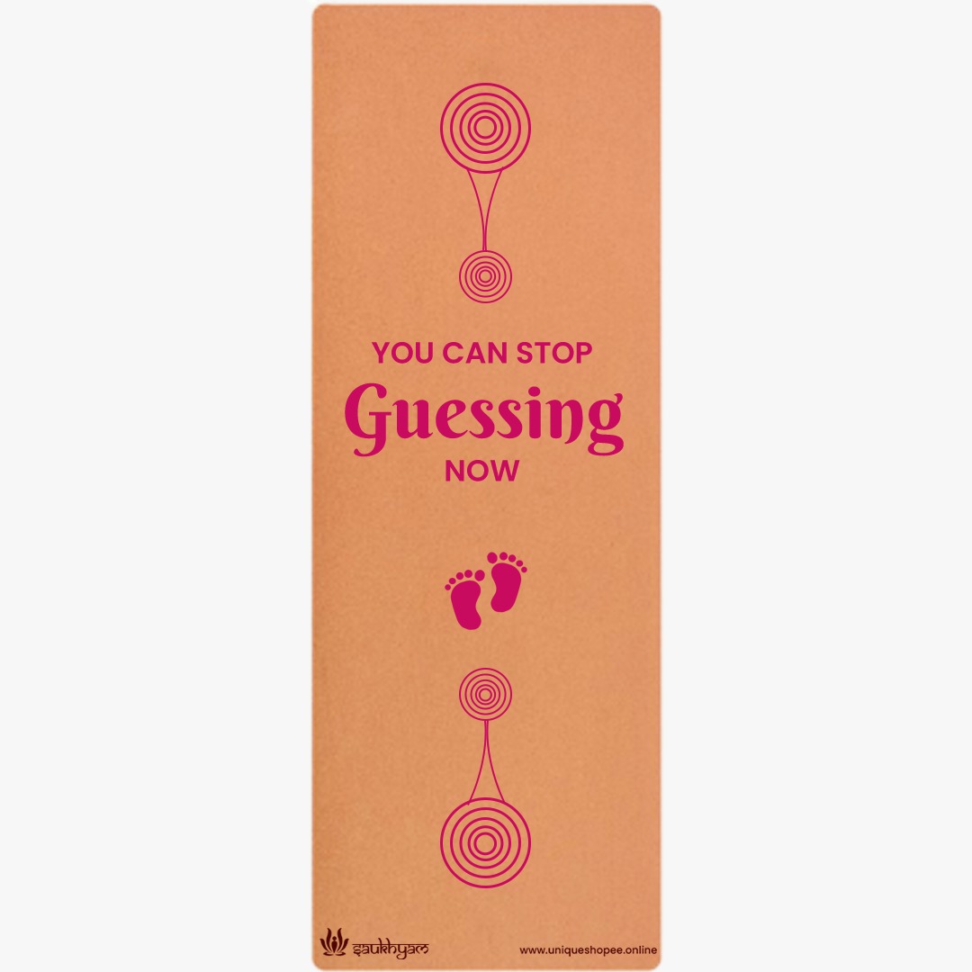 Yoga Mats-Printed Design-'You Can Stop Guessing'- Eva Base Grip 2MM-Pink
