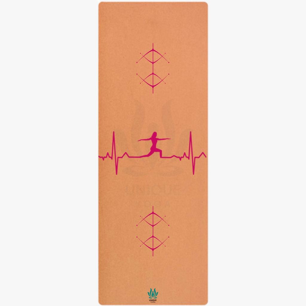 Yoga Mats-Printed Design-'ECG'- Eva Base Grip 5MM-Pink