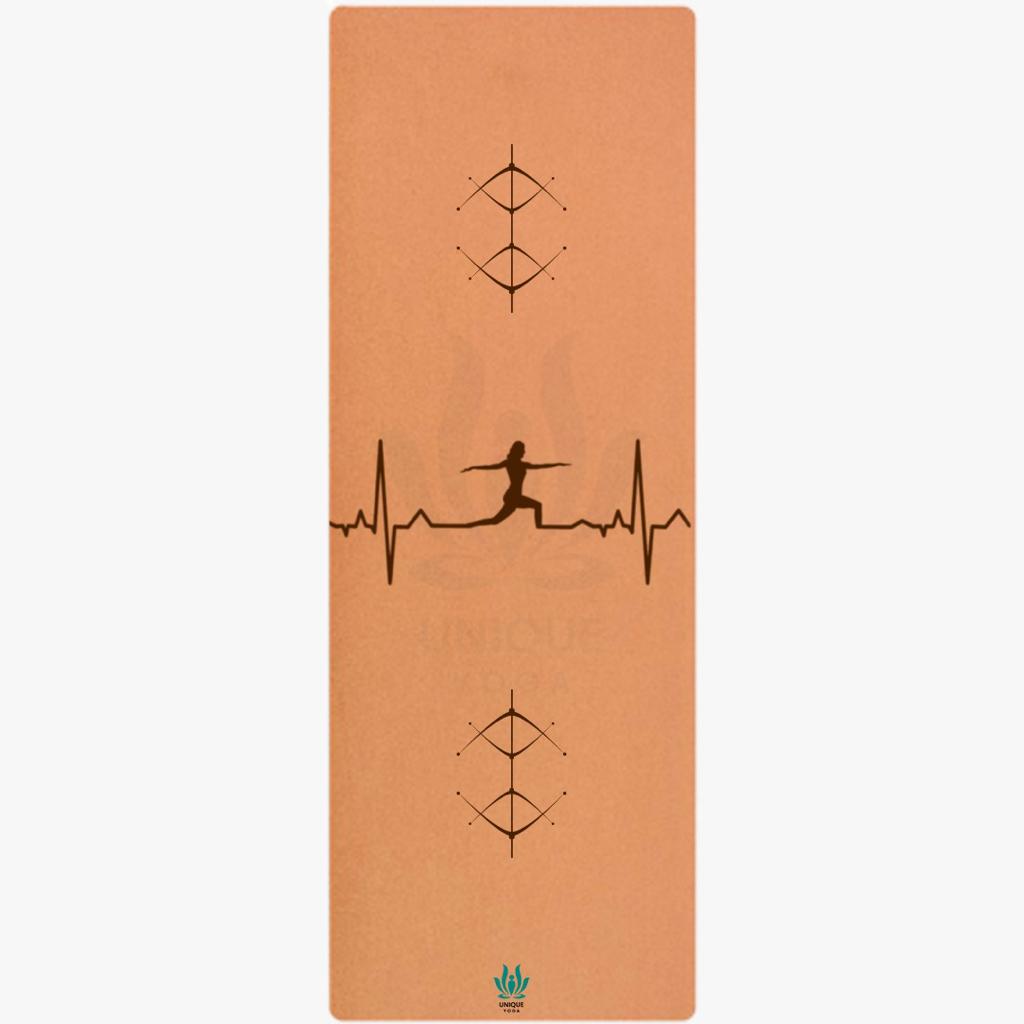 Yoga Mats-Printed Design-'ECG'- Eva Base Grip 5MM-Brown