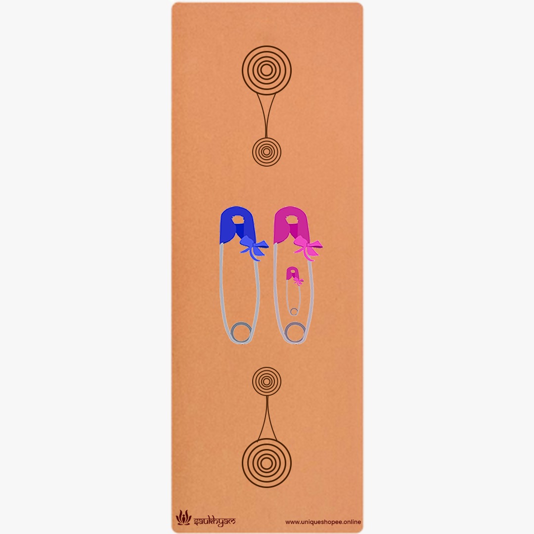 Yoga Mats-Printed Design-'We Are Pregnant'- Eva Base Grip 5MM-Brown