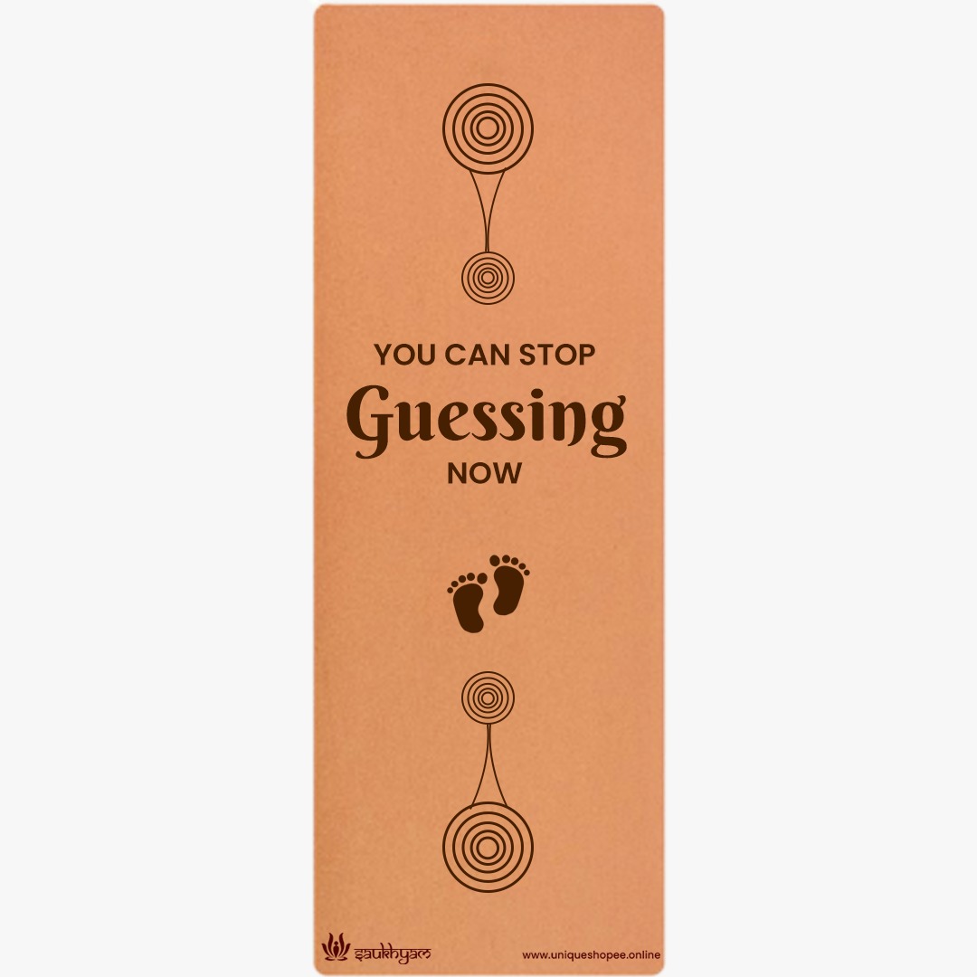 Yoga Mats-Printed Design-'You Can Stop Guessing Now'- Eva Base Grip 5MM-Brown