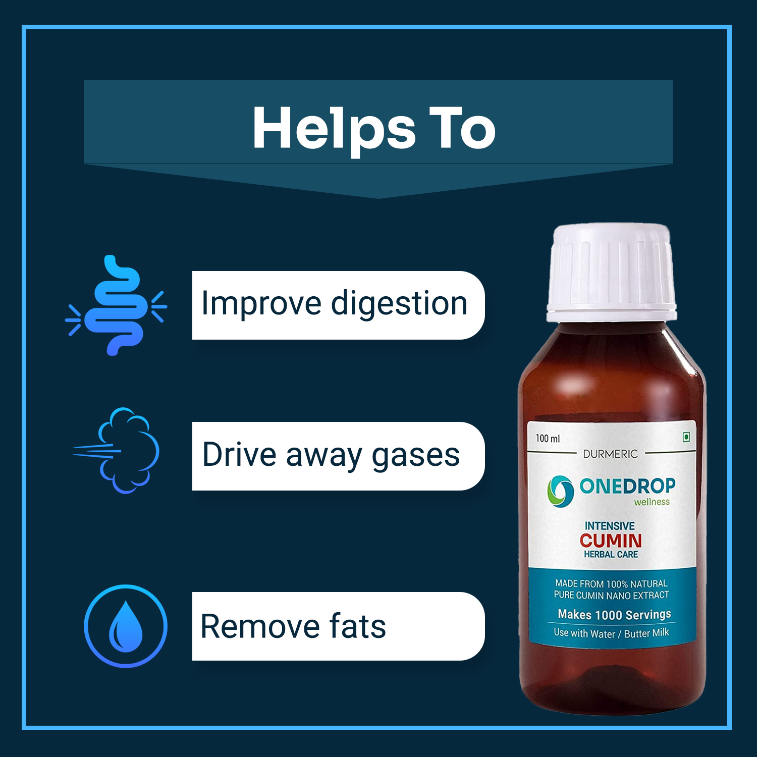 Durmeric Onedrop Intensive Cumin Herbal Drops - 100Ml