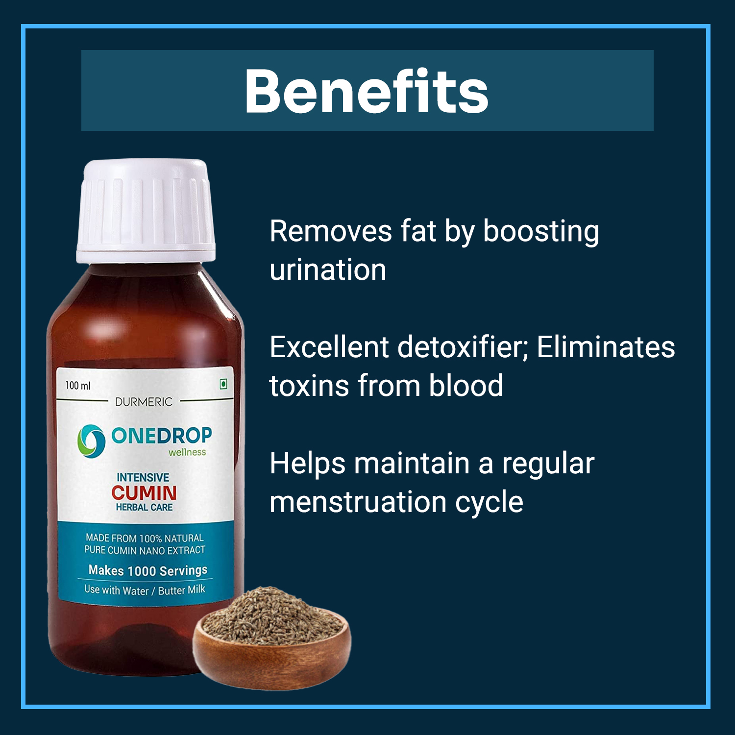 Durmeric Onedrop Intensive Cumin Herbal Drops - 100Ml
