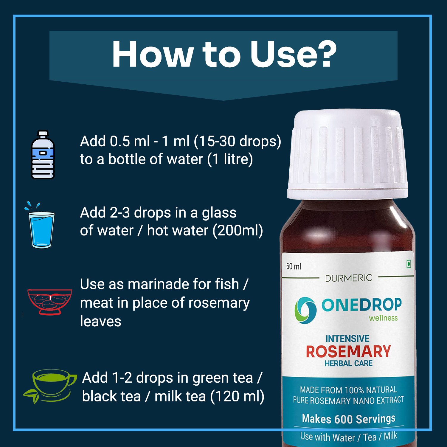 Durmeric Onedrop Intensive Rosemary Herbal Drops - 60 Ml 