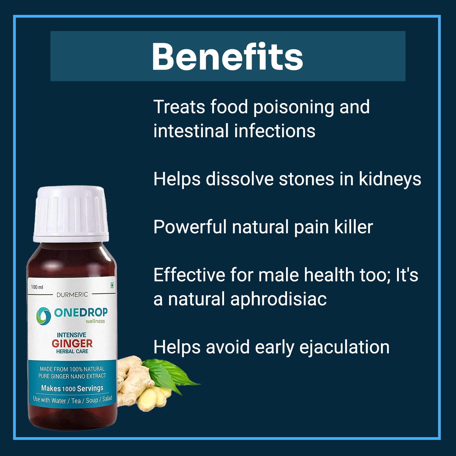 Durmeric Onedrop Intensive Ginger Herbal Drops - 100 Ml