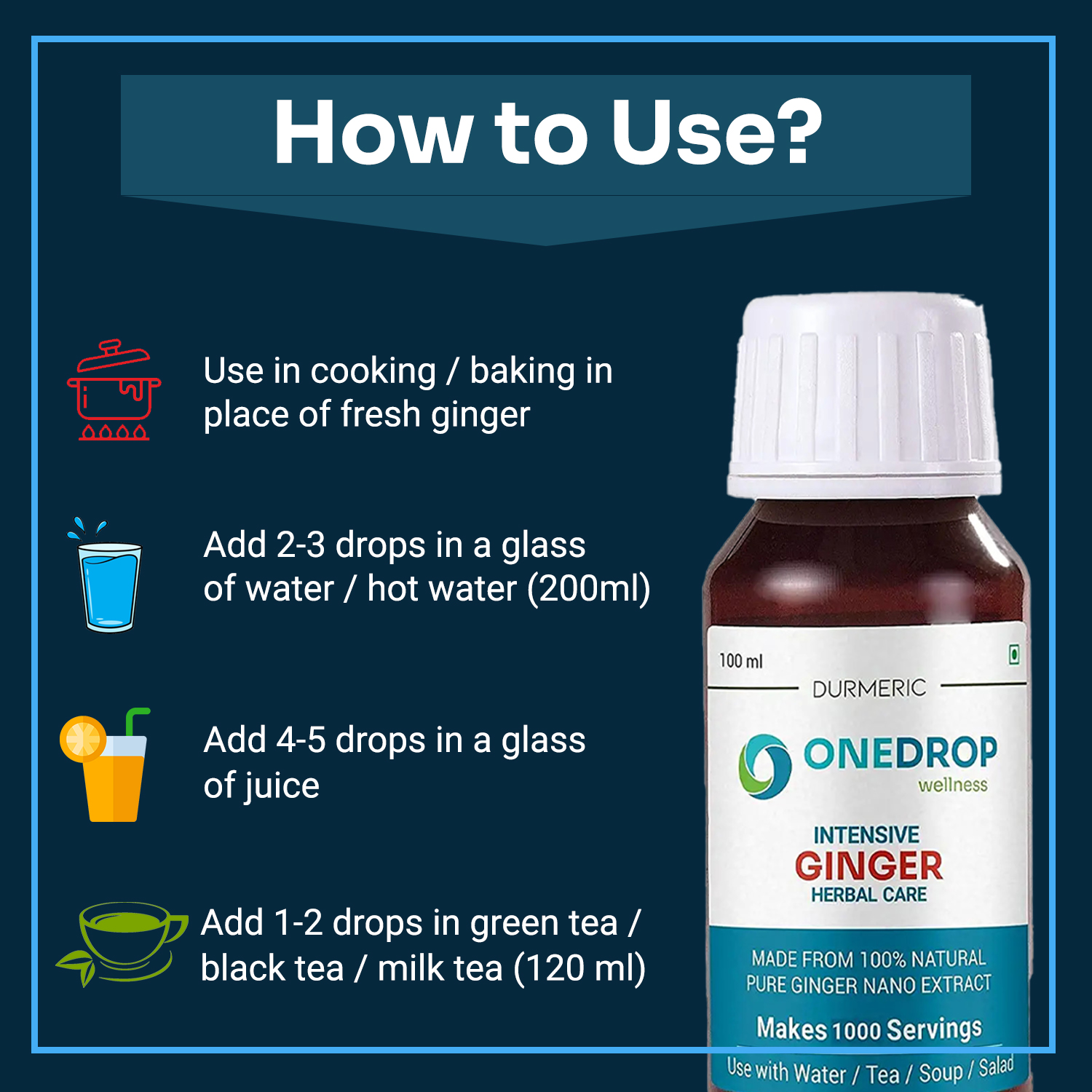 Durmeric Onedrop Intensive Ginger Herbal Drops - 100 Ml