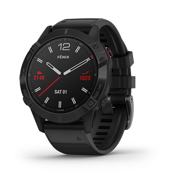 Garmin Fēnix 6 Black DLC With Black Silicon Band
