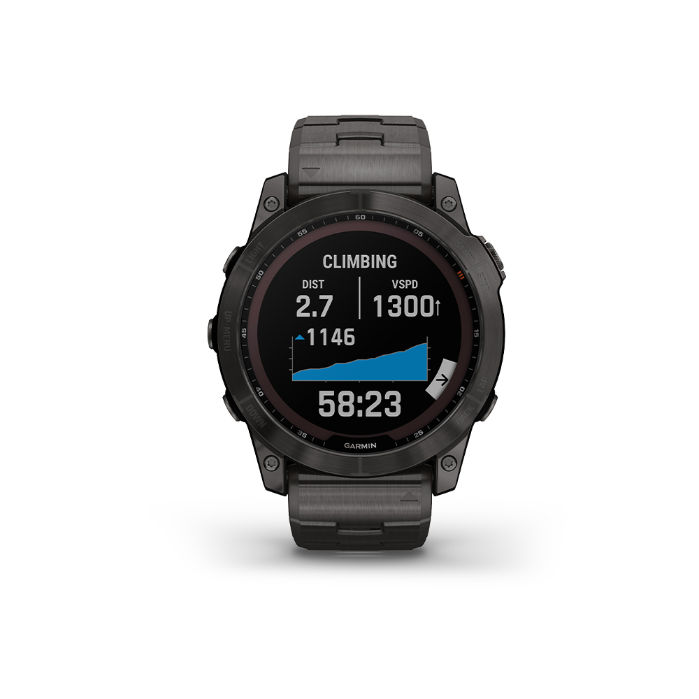Garmin Fenix 7X Solar Sapphire (Carbon Gray Ti W/Metal Band)