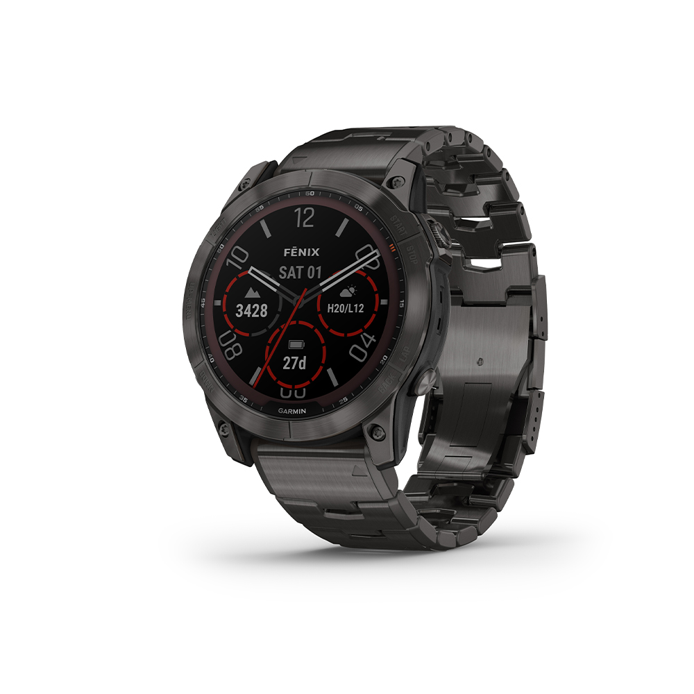 Garmin Fenix 7X Solar Sapphire (Carbon Gray Ti W/Metal Band)