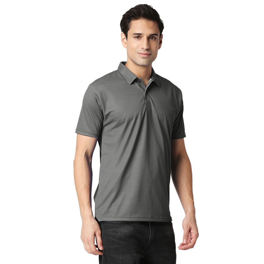 Unirec Grey Matte Polo T-Shirt