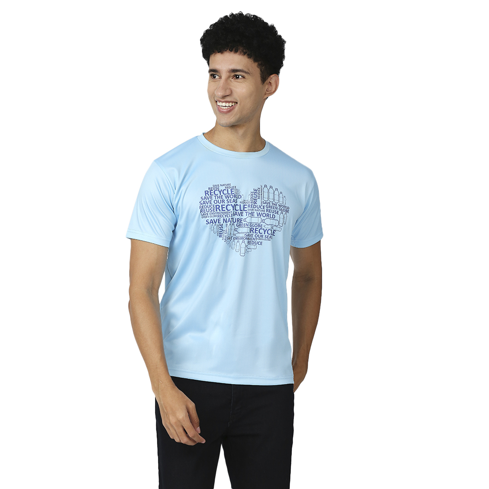 Unirec Blue Heart Graphic T-shirt