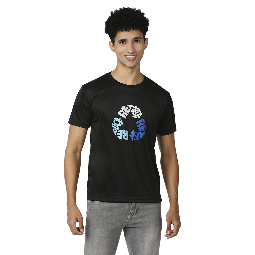 Unirec Black Recycle Graphic T-Shirt