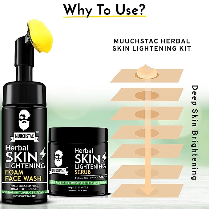 Muuchstac Skin Lightening Haldi Foam Face Wash With Herbal Skin