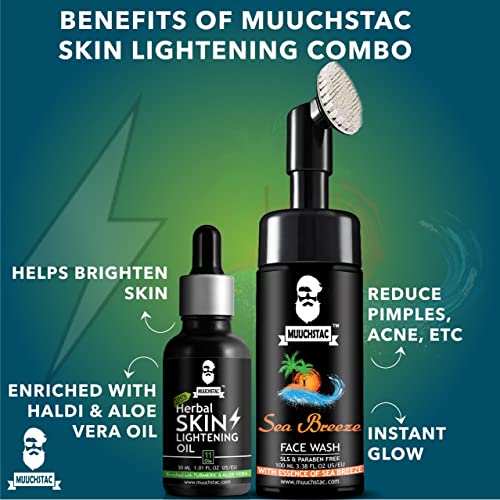 Muuchstac Combo - Herbal Skin Lightening Oil 30 Ml And Sea Breeze Foam Face Wash