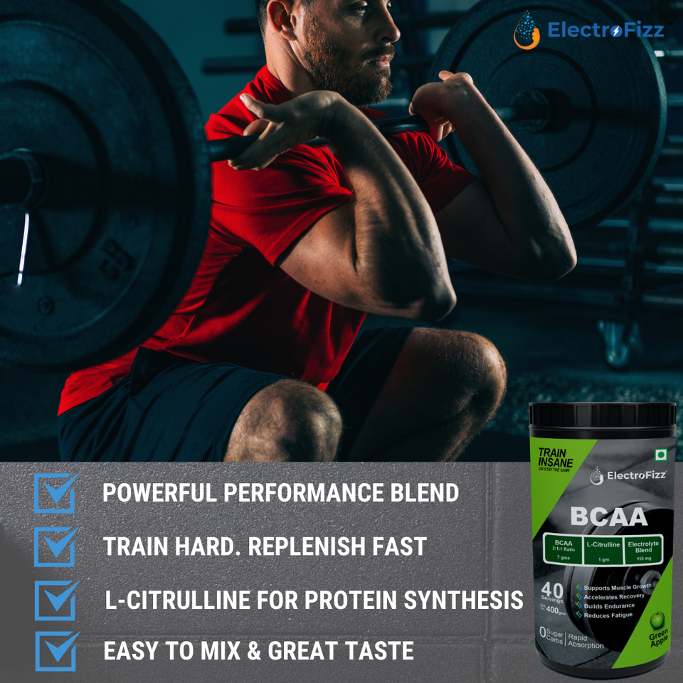 ElectroFizz BCAA 7Gms With Citrulline (Green Apple Flavor) - 400 Gms