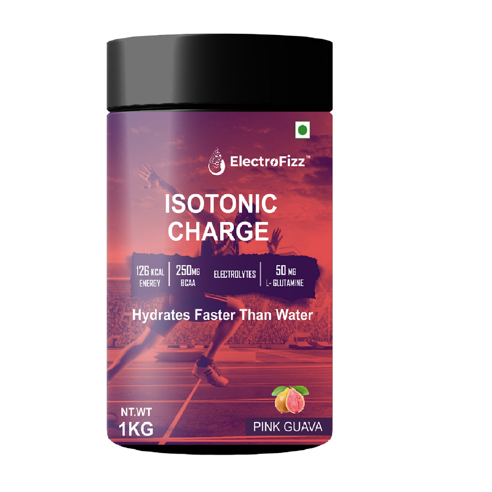 ElectroFizz Isotonic Energy Drink Powder For Endurance Sports & Fitness Activities, 1 Kg Pink Guava