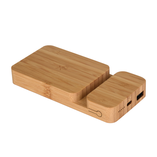 EKMATRA Oak 15W, 5000mAh Wireless Power Bank With Mobile Holder