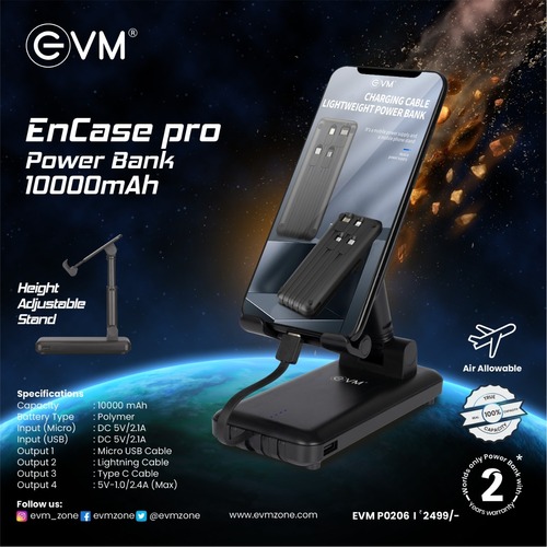 EKMATRA Black Encase Pro Power Bank 10000mAh