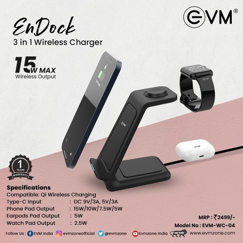 EKMATRA EVM EnDock 3 In 1 Wireless Charger