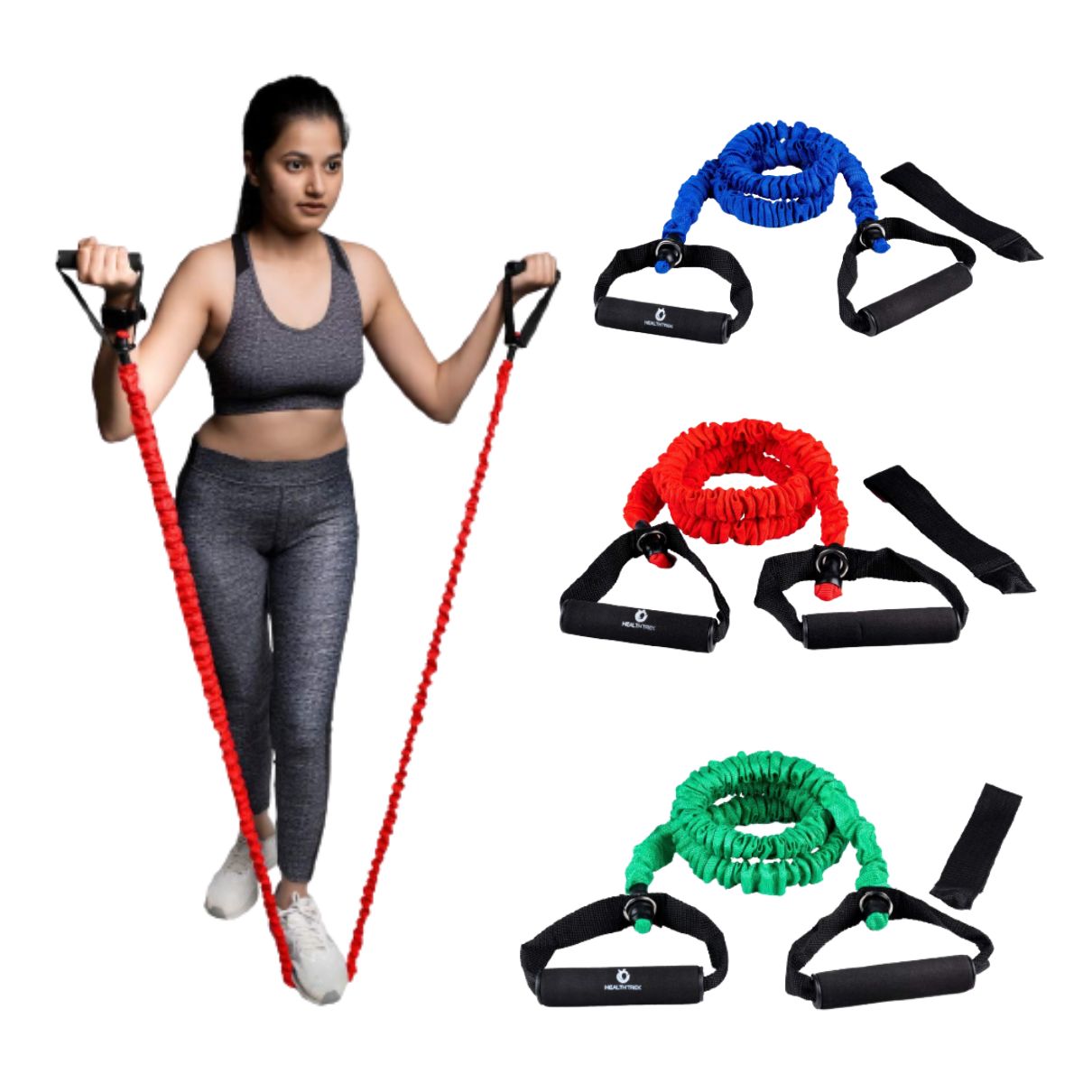 Healthtrek Exercise Resistance Power Toning Tubes With Heavy Duty Protective Nylon Sleeves