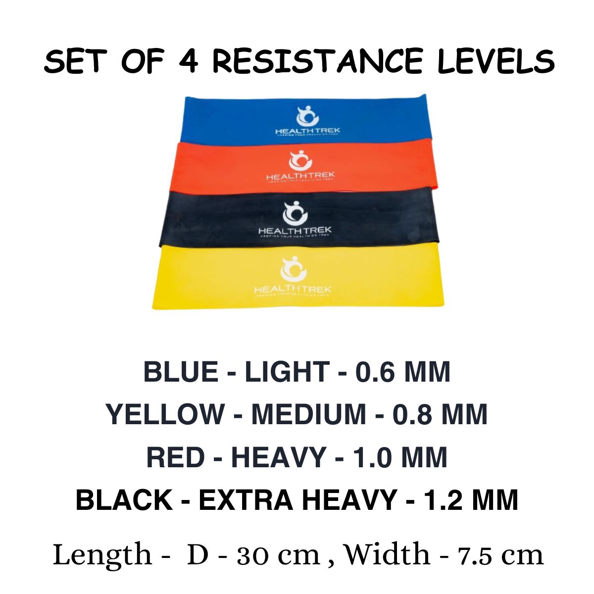 Healthtrek  4 Level Resistance Loop Bands  