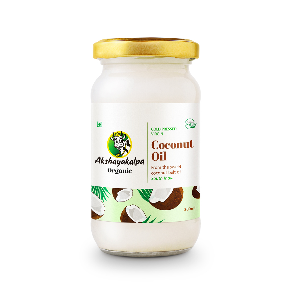 Akshayakalpa Organic Cold Pressed Virgin Coconut Oil (200ml)