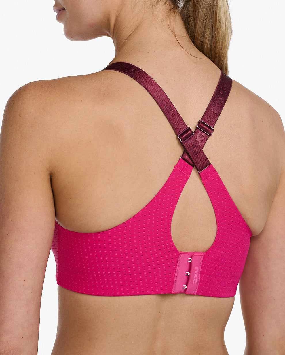 2XU WR6347a Aero Medium Impact Bra-Fuchsia/Truffle