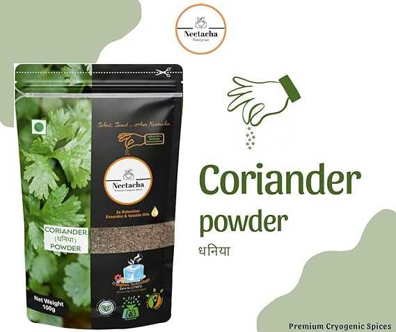 NEETACHA Premium Cryogenic Coriander (Dhaniya) Powder I 100g