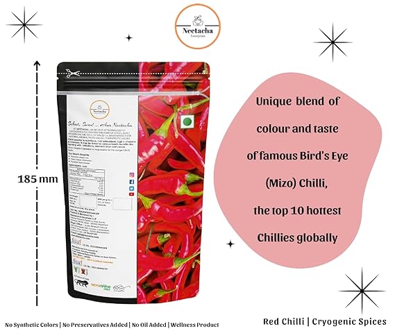 NEETACHA Premium Cryogenic Teekha Lal Chilli Powder | 400 G | (Pack Of 4)