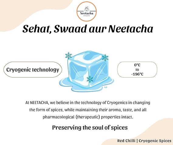 NEETACHA Premium Cryogenic Teekha Lal Chilli Powder | 400 G | (Pack Of 4)