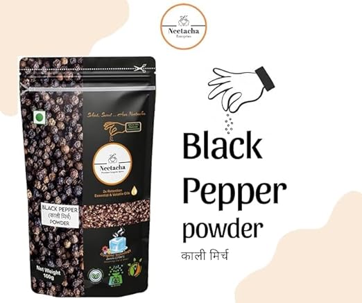NEETACHA Premium Cryogenic Black Pepper (Kali Mirch) Powder,I 400g I (Pack Of 4)