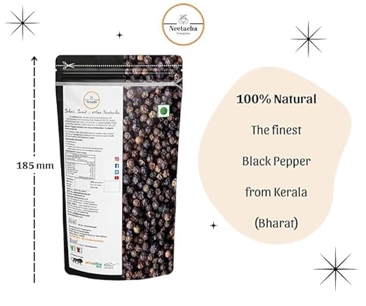 NEETACHA Premium Cryogenic Black Pepper (Kali Mirch) Powder,I 400g I (Pack Of 4)