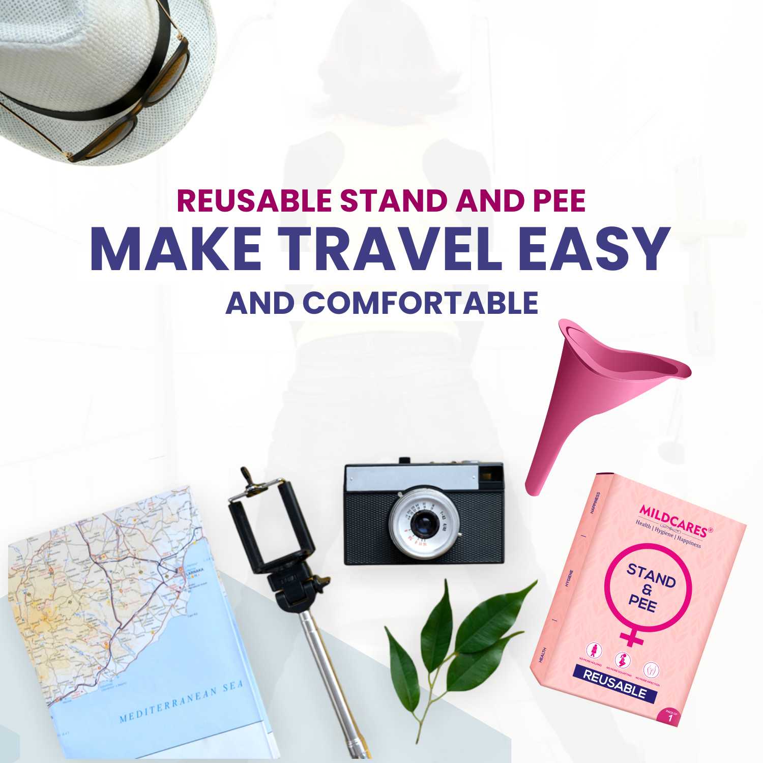 Mildcares Silicone Stand And Pee Reusable & Female Urination Device For Women (Pack Of 1)