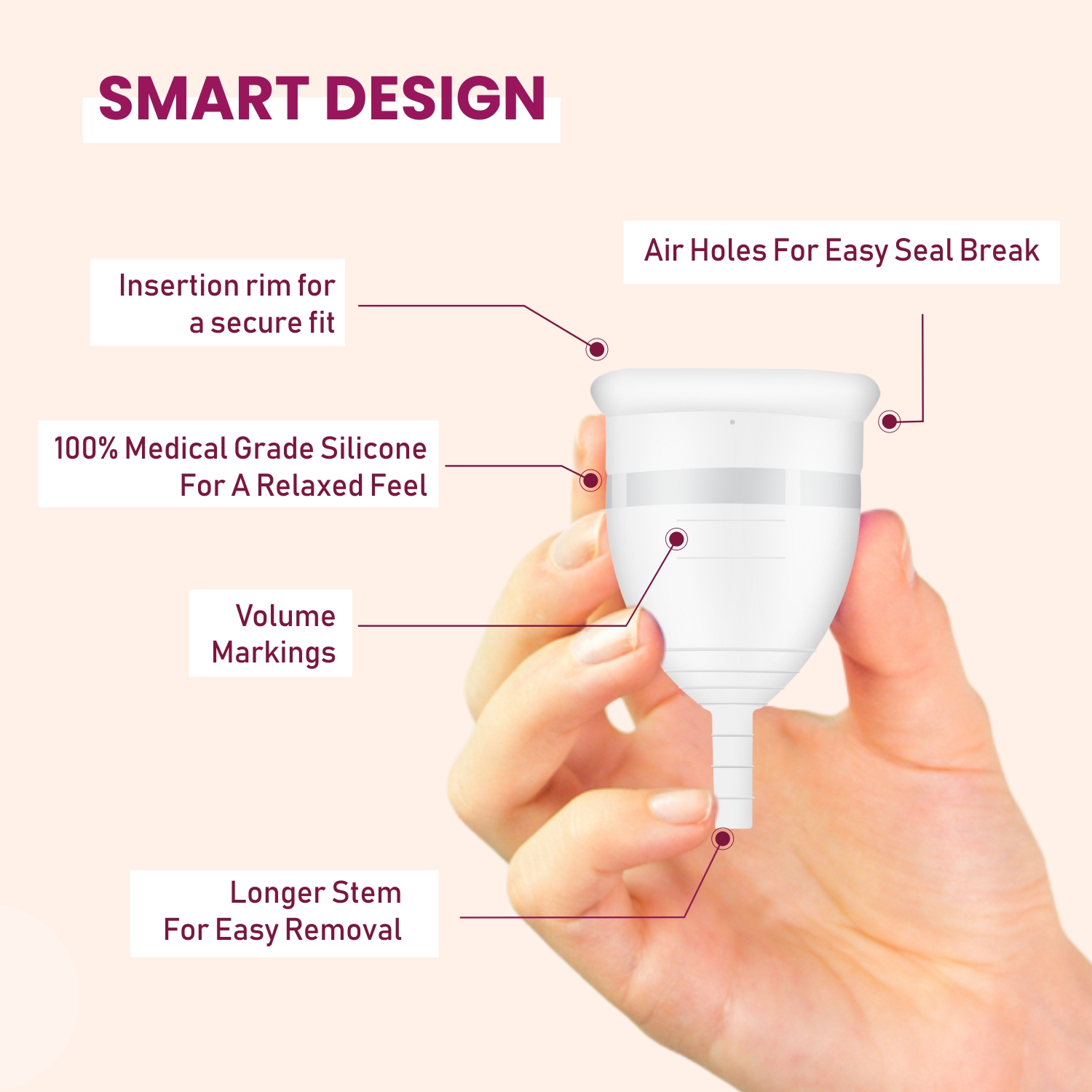 GynoCup Reusable Menstrual Cup For Women Safe, Easy-to-Use & Comfortable, No Leakage, Protection